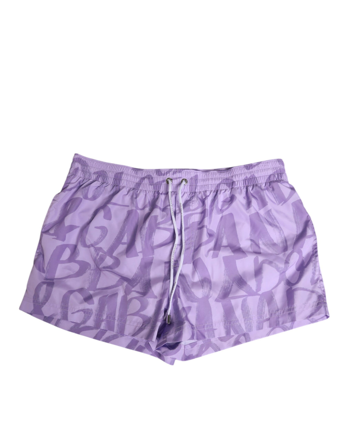 Short de bain pour homme Dolce &amp; Gabbana en nylon violet imprimé du logo DG.