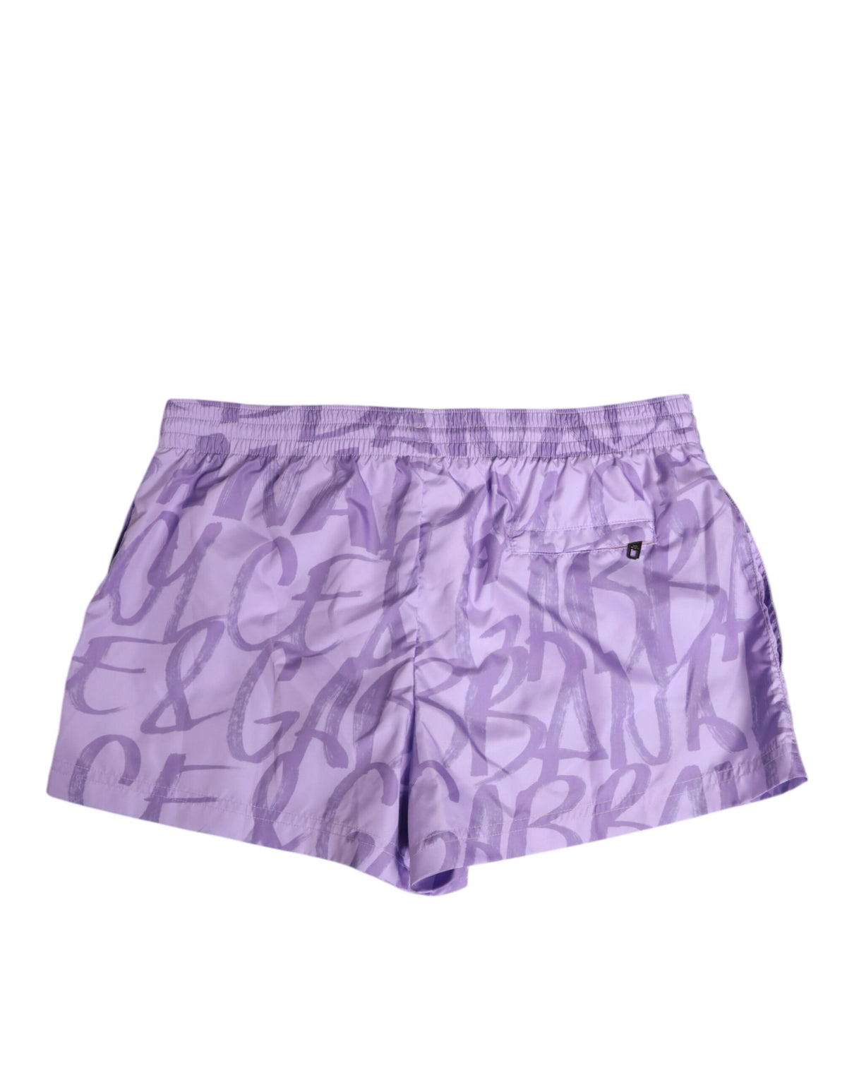 Short de bain pour homme Dolce &amp; Gabbana en nylon violet imprimé du logo DG.