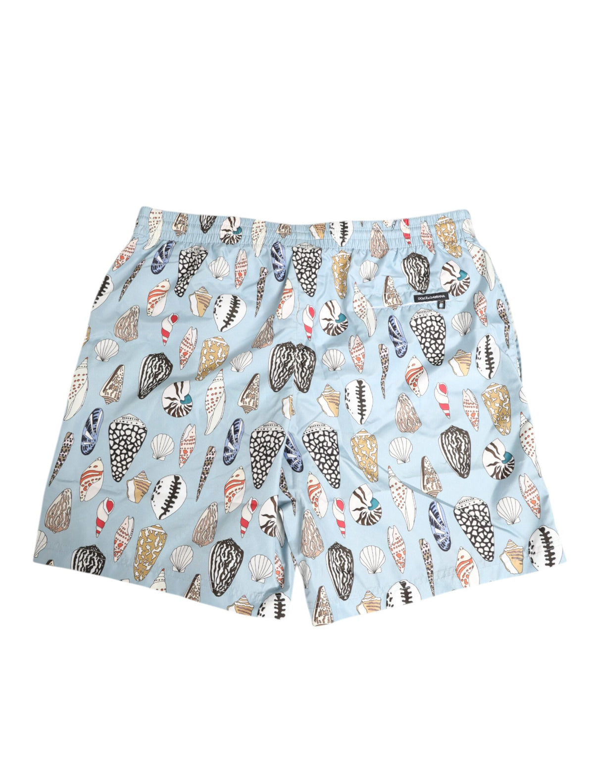 Short de bain pour homme en nylon Dolce &amp; Gabbana, imprimé coquillages bleus.