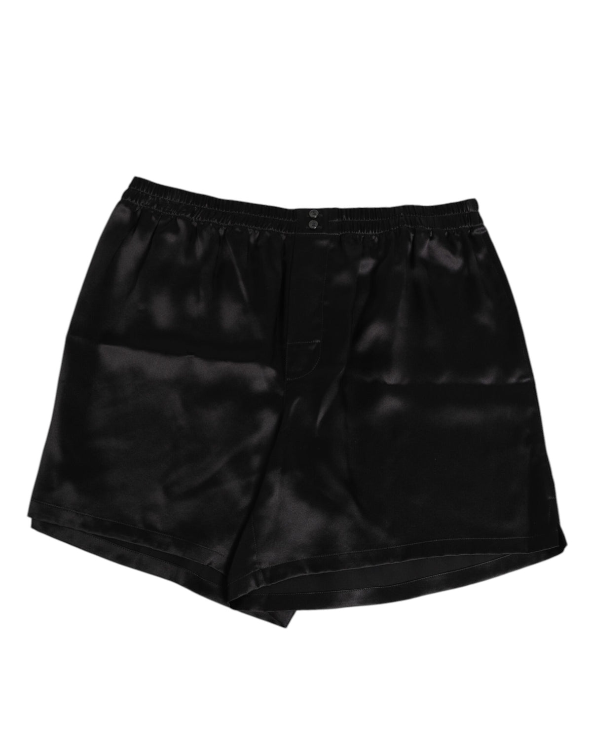 Short de bain boxer pour homme en satin de soie noir extensible Dolce &amp; Gabbana