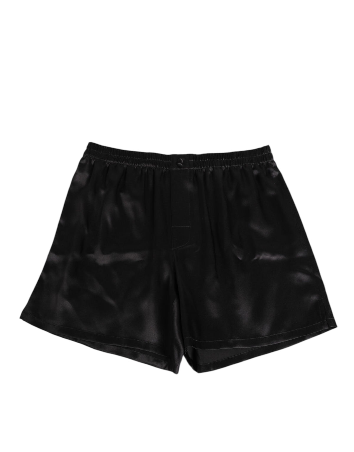 Short de bain boxer pour homme en satin de soie noir extensible Dolce &amp; Gabbana