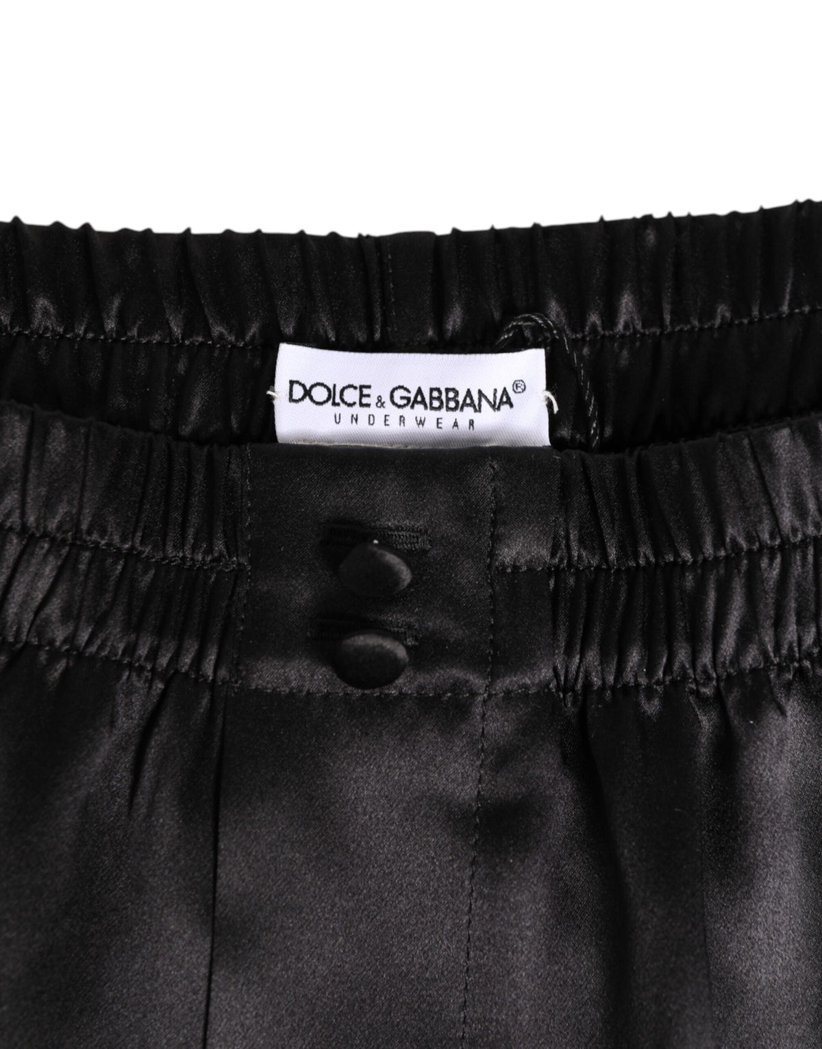 Short de bain boxer pour homme en satin de soie noir extensible Dolce &amp; Gabbana