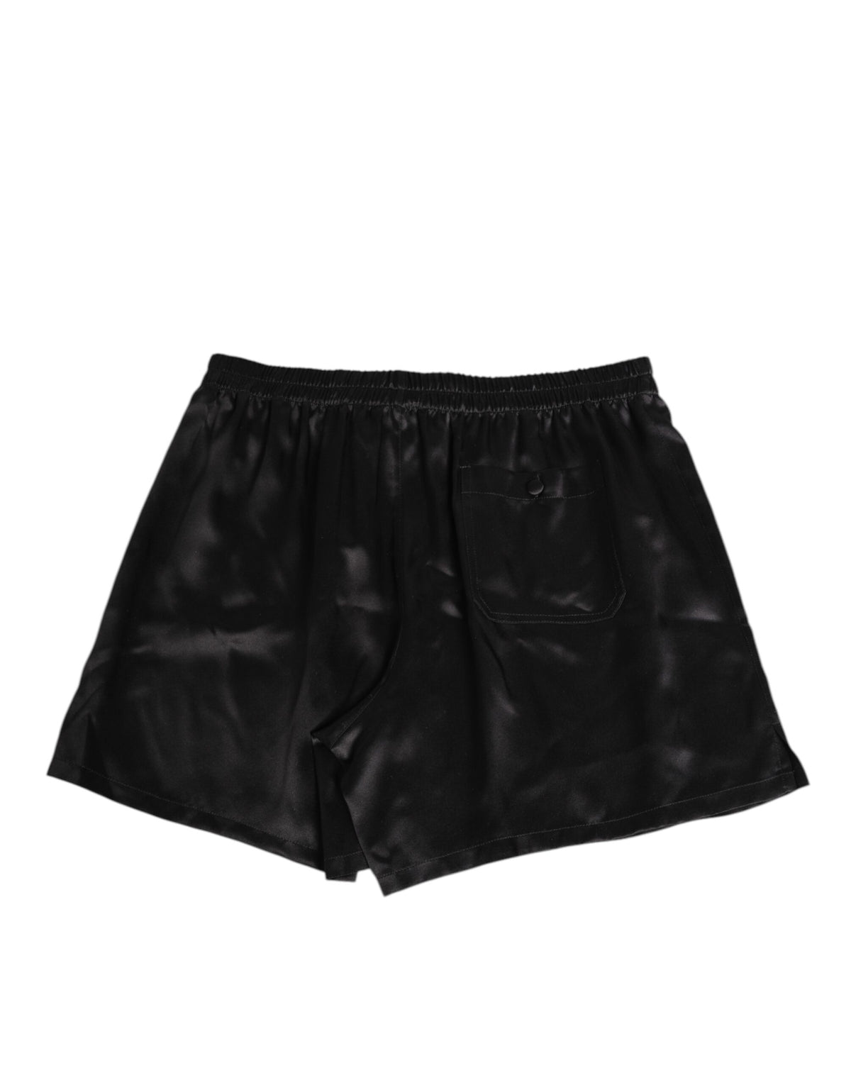Short de bain boxer pour homme en satin de soie noir extensible Dolce &amp; Gabbana