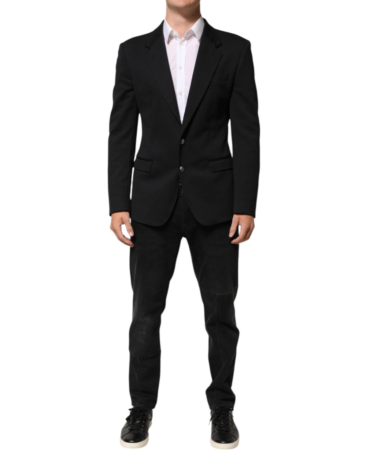 Dolce &amp; Gabbana Veste, manteau, blazer, costume pour homme en coton bleu foncé