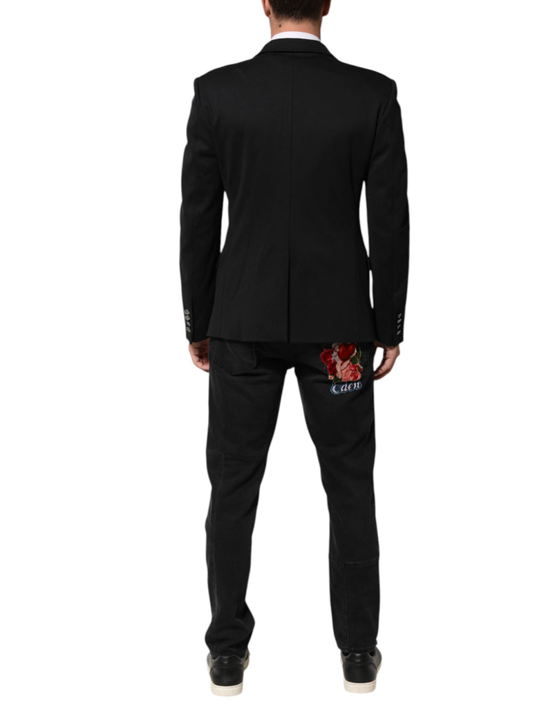 Dolce &amp; Gabbana donkerblauwe katoenen herenjas, blazer, pakjas