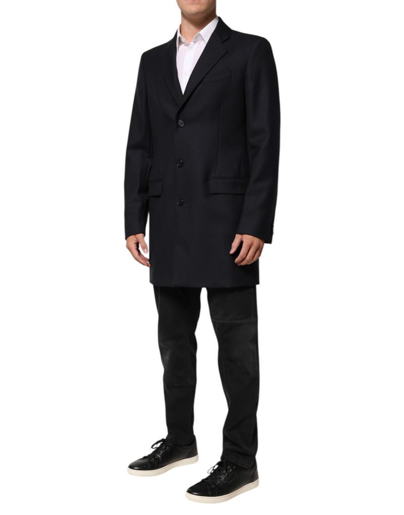 Dolce &amp; Gabbana donkerblauwe wollen herenjas, blazer, pak