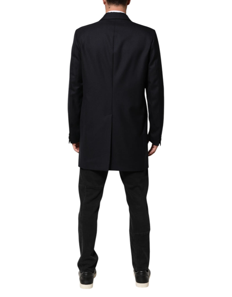 Dolce &amp; Gabbana donkerblauwe wollen herenjas, blazer, pak