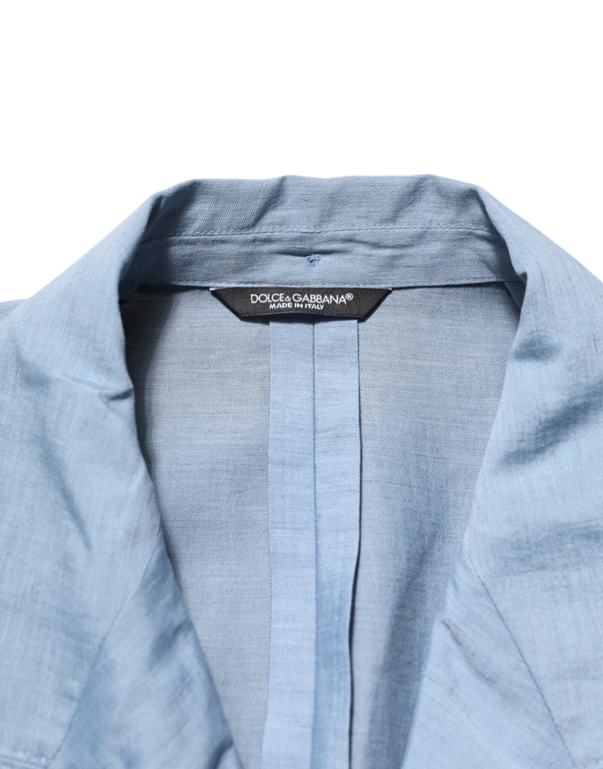Blazer pour homme en lin bleu clair à double boutonnage de Dolce &amp; Gabbana