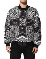 Bomber Jacket Noir et Blanc à Motif Bandana de Dolce & Gabbana