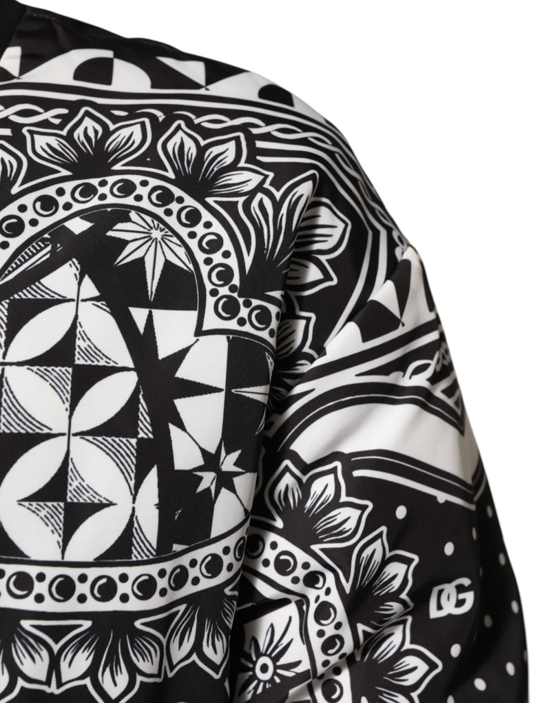 Bomber Jacket Noir et Blanc à Motif Bandana de Dolce & Gabbana