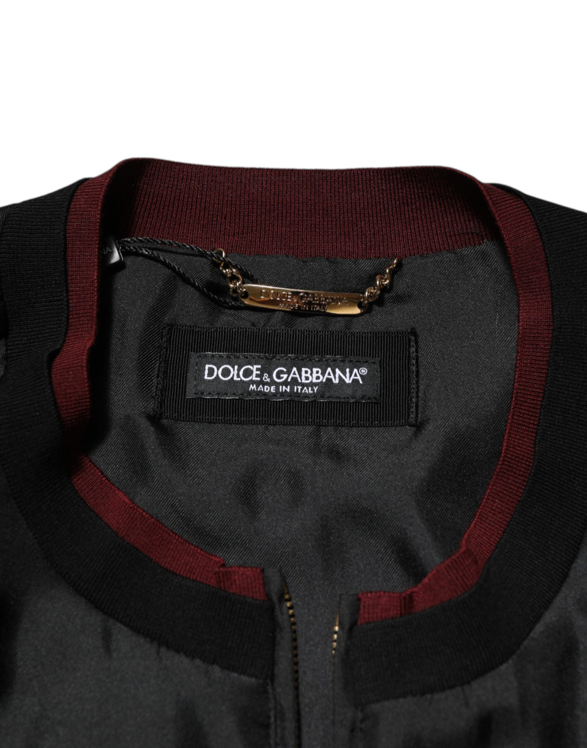 Bomber en soie à motifs floraux rouges et noirs de Dolce & Gabbana