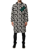Manteau à capuche pour homme Dolce & Gabbana, noir et blanc, imprimé logo.