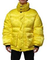 Veste bomber en nylon jaune à logo Dolce & Gabbana pour homme