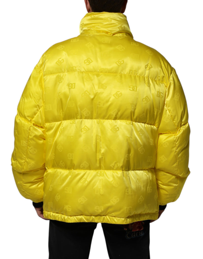 Veste bomber en nylon jaune à logo Dolce & Gabbana pour homme