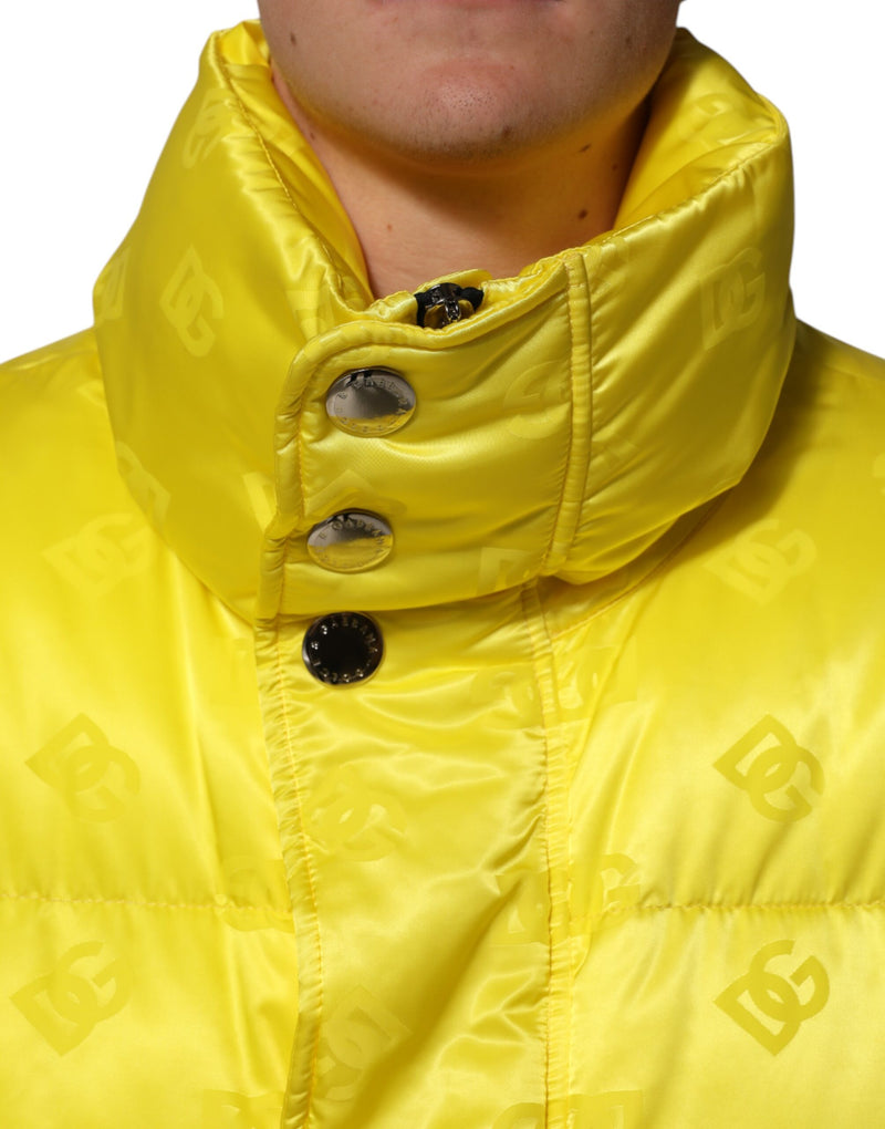 Veste bomber en nylon jaune à logo Dolce & Gabbana pour homme