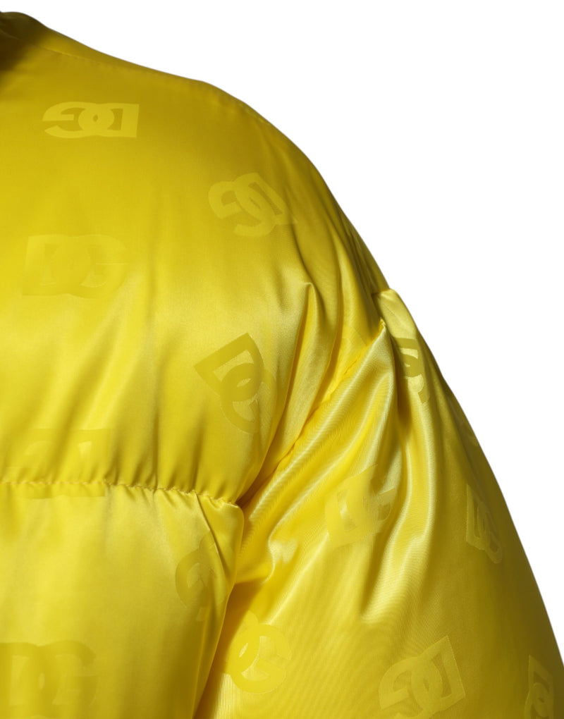 Veste bomber en nylon jaune à logo Dolce & Gabbana pour homme
