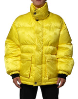 Veste bomber en nylon jaune à logo Dolce & Gabbana pour homme