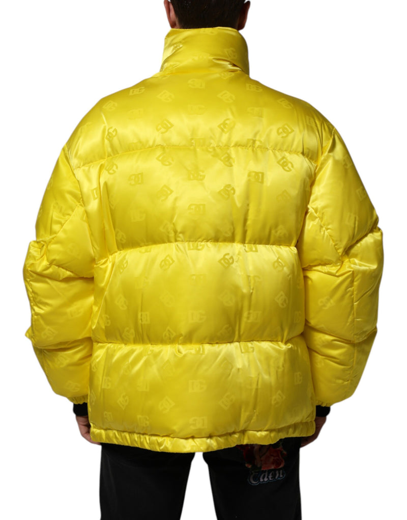 Veste bomber en nylon jaune à logo Dolce & Gabbana pour homme