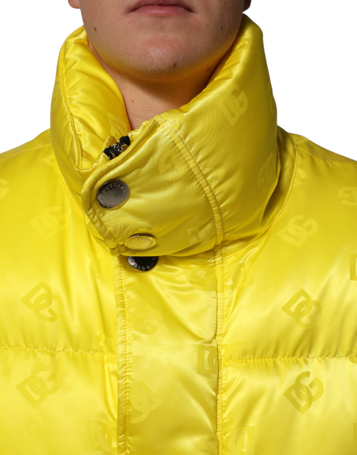Veste bomber en nylon jaune à logo Dolce & Gabbana pour homme