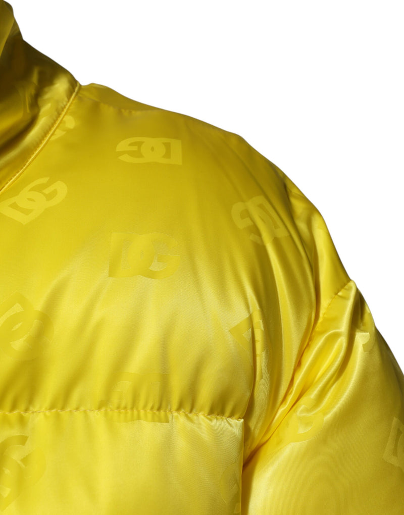 Veste bomber en nylon jaune à logo Dolce & Gabbana pour homme