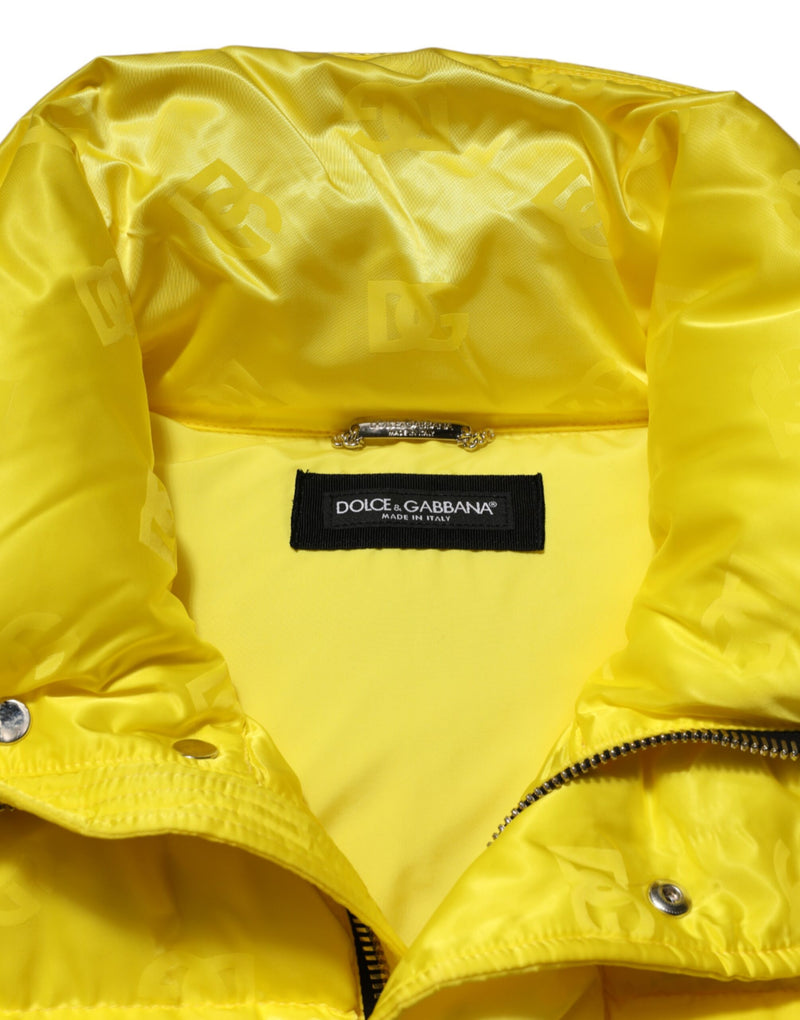 Veste bomber en nylon jaune à logo Dolce & Gabbana pour homme