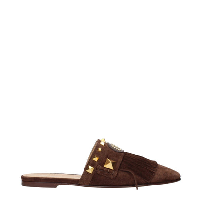 Valentino Garavani bruine leren slippersandalen