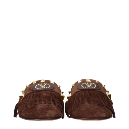 Valentino Garavani bruine leren slippersandalen