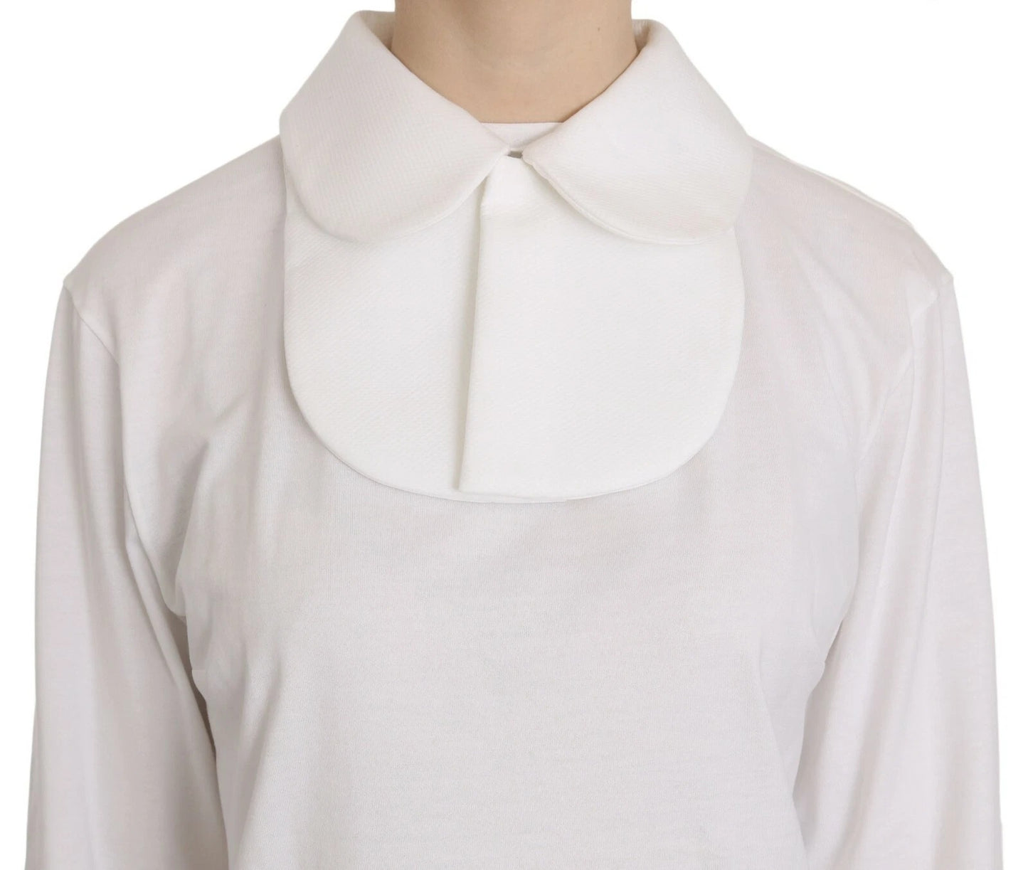 Dolce & Gabbana witte katoenen blouse met lange mouwen en kraag.