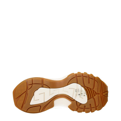 Sneakers à semelle épaisse en tissu beige de Versace