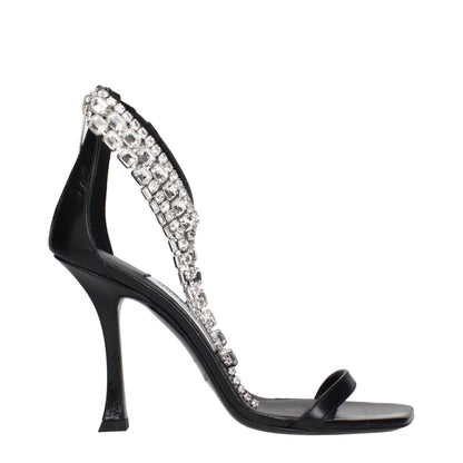 Sandales à talons aiguilles en cuir noir de Jimmy Choo