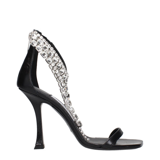 Sandales à talons aiguilles en cuir noir de Jimmy Choo