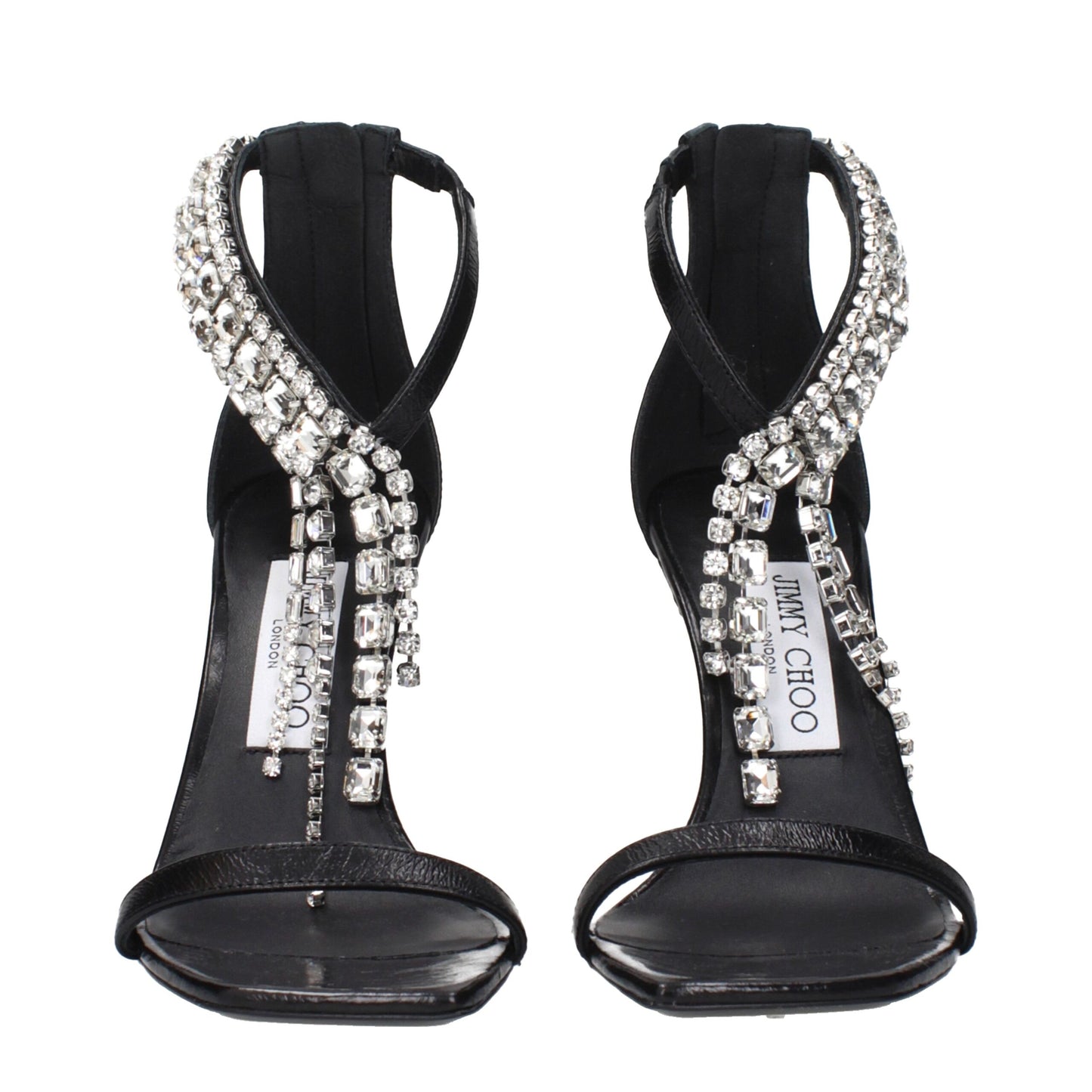 Sandales à talons aiguilles en cuir noir de Jimmy Choo