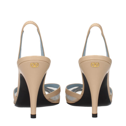 Valentino Garavani beige leren stilettohak-sandalen
