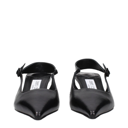 Sandales plates en cuir noir de Jimmy Choo