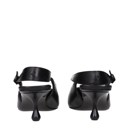 Sandales plates en cuir noir de Jimmy Choo