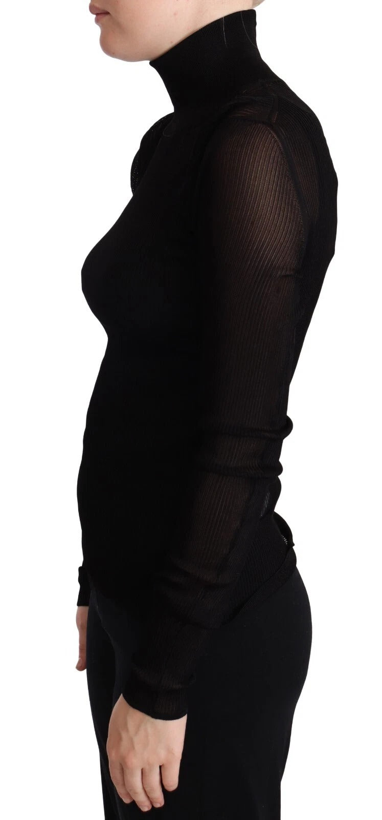 Pull col montant noir moulant de Dolce &amp; Gabbana