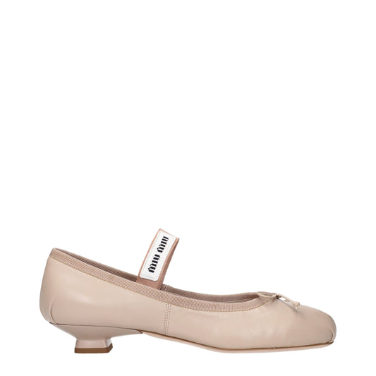 Miu Miu roze leren balletspitsers