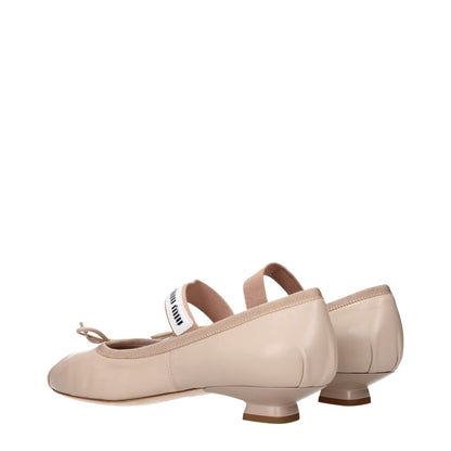Miu Miu roze leren balletspitsers