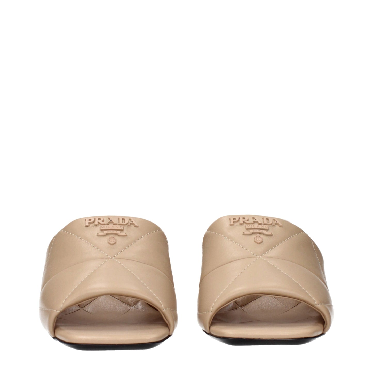 Prada Sandales-chaussons en cuir beige