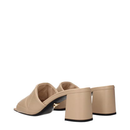 Prada Sandales-chaussons en cuir beige