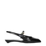Prada Black Leather Flat Sandals - Stylish Women's Footwear