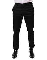 Pantalon tailleur noir en coton pour homme, coupe fuselée, Dolce &amp; Gabbana