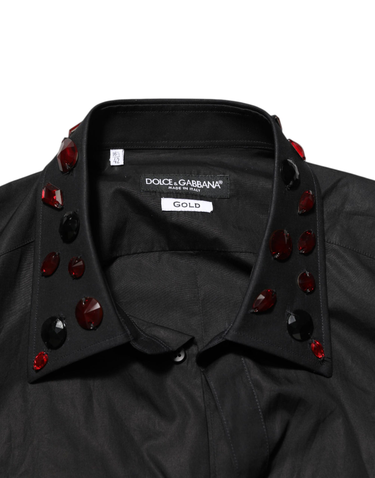 Chemise homme Dolce &amp; Gabbana en coton noir avec col décoré