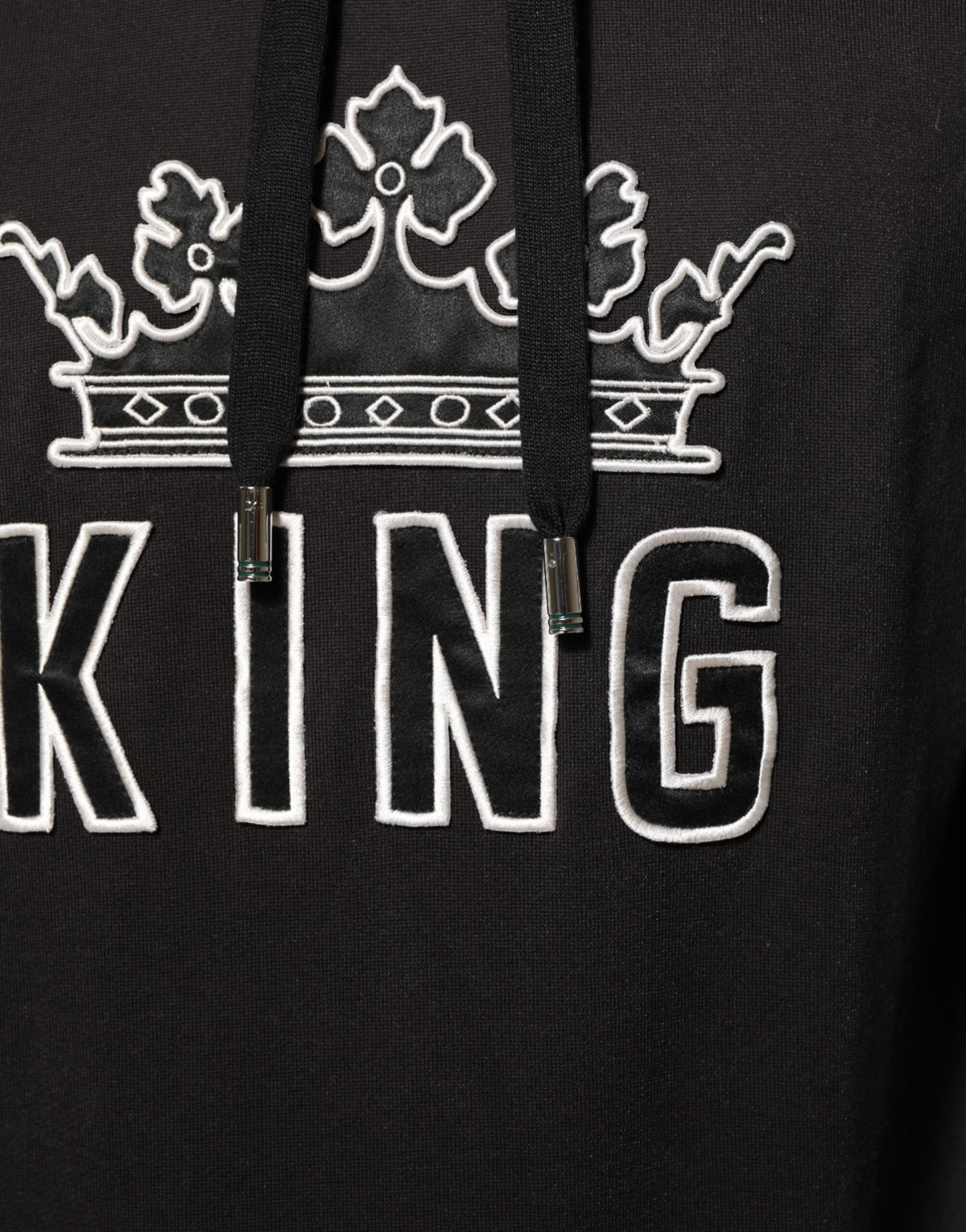 Sweat à capuche Dolce &amp; Gabbana KING avec logo couronne de fleurs d'orchidées noires