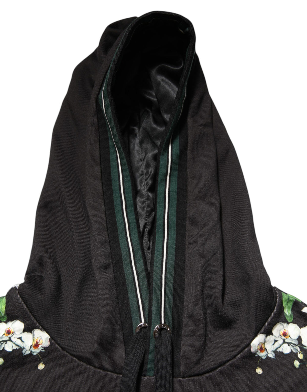 Sweat à capuche Dolce &amp; Gabbana KING avec logo couronne de fleurs d'orchidées noires