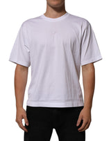 T-shirt homme Dolce &amp; Gabbana en coton blanc avec logo et col rond.