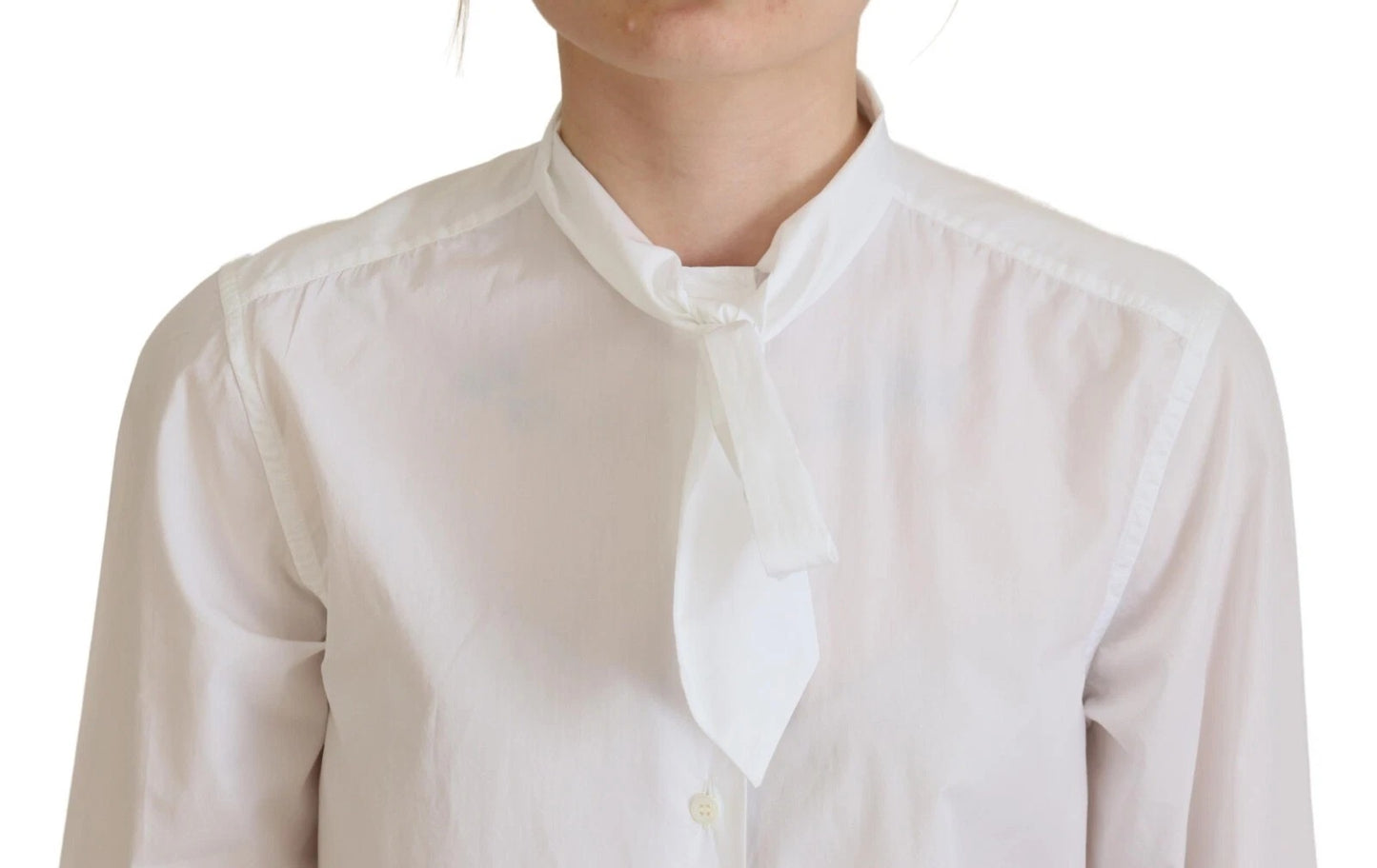 Wit katoenen overhemd met kraag en lange mouwen van Dolce & Gabbana