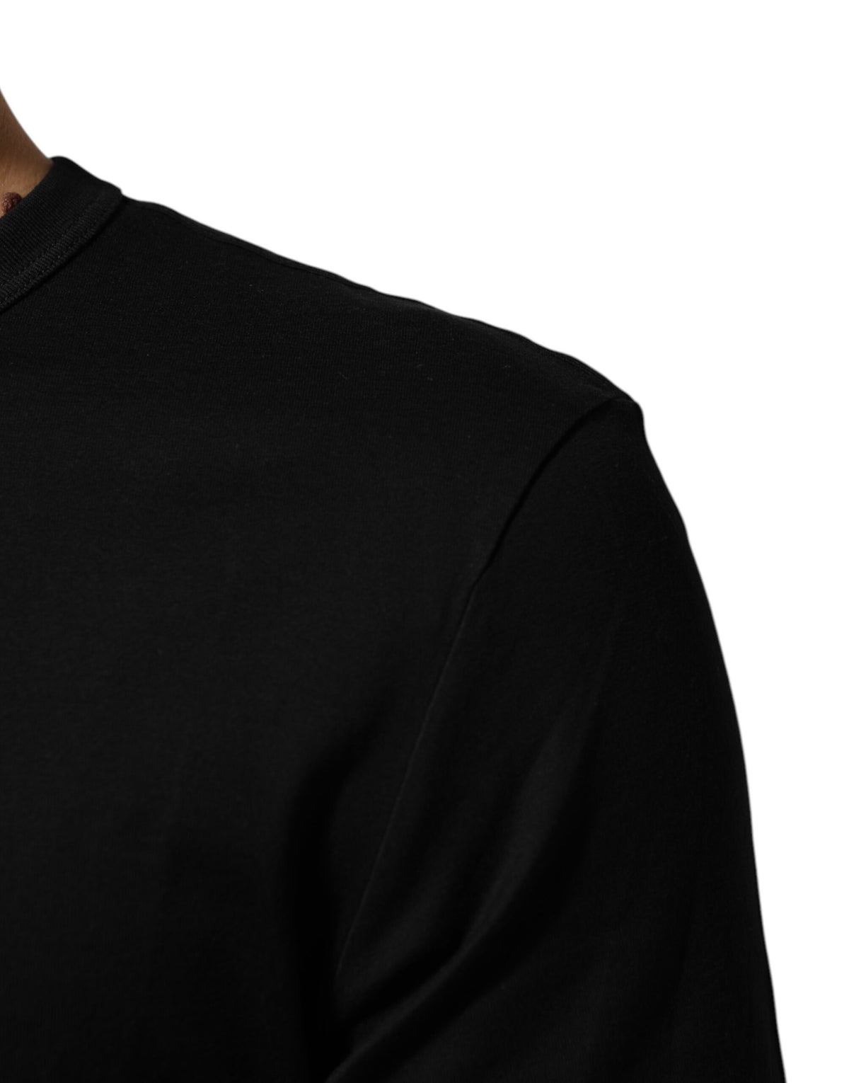 T-shirt homme en velours noir en coton avec imprimé du logo Dolce &amp; Gabbana