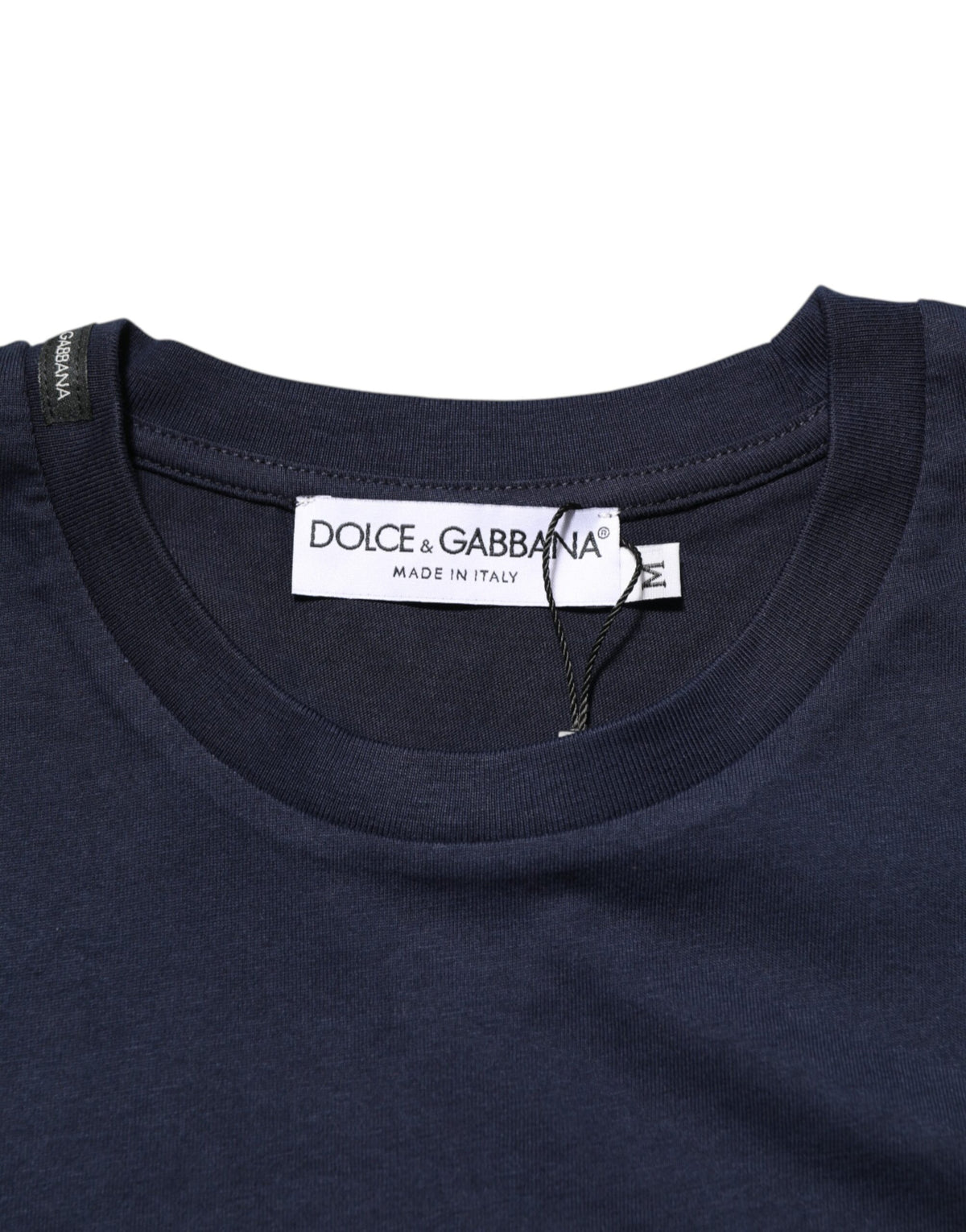 T-shirt homme Dolce &amp; Gabbana en coton bleu foncé avec imprimé du logo DG.