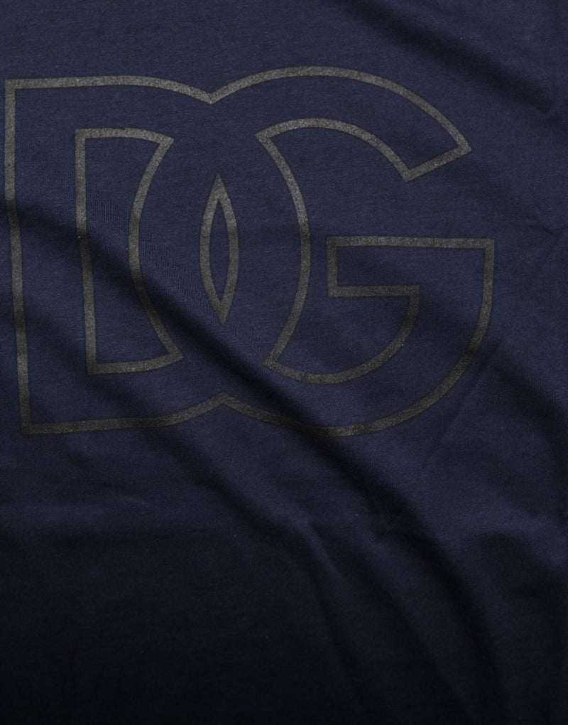 Dolce &amp; Gabbana donkerblauw katoenen DG-logoprint herentop-T-shirt